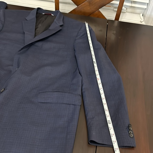 Samuelsohn for Harry Rosen Men’s 2-Button Super 130’s Wool Navy Check Blazer 44T - Picture 14 of 17